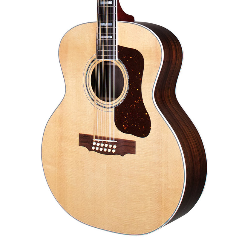 Guild USA F-512 Jumbo 12 String Acoustic (Solid Spruce/Rosewood, Natural, HSC)