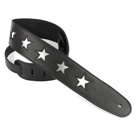 DSL Black/Silver Star Guitar Strap