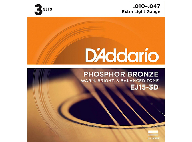 D'Addario EJ Phosphor Bronze Acoustic Guitar Strings - 3 Pack