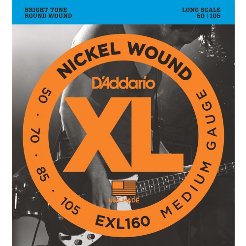 D'Addario XL Nickel Wound Bass Guitar Strings