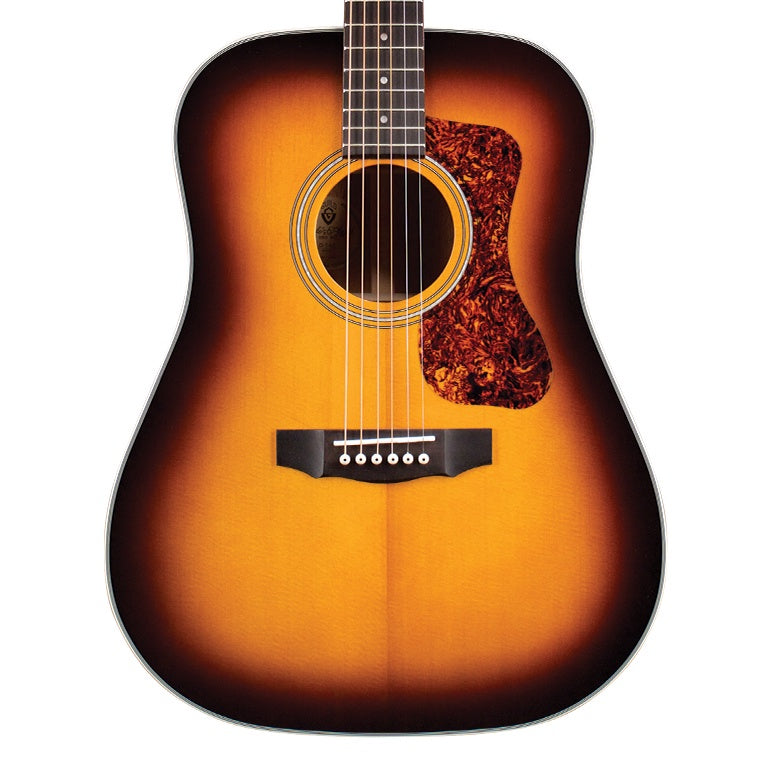 Guild D-140 All Solid Dreadnought Acoustic (Solid Spruce & Mahogany, Sunburst, Deluxe Gig Bag)