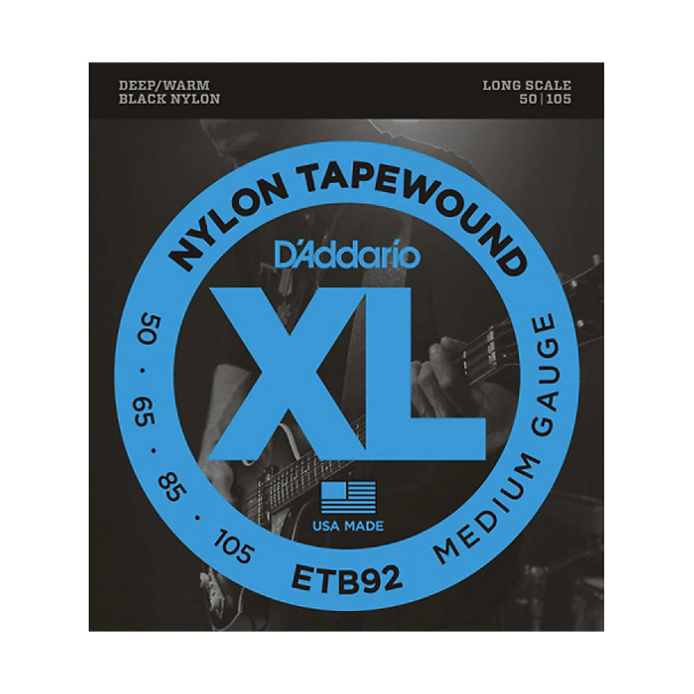 ETB92 D'Addario ETB92 Nylon Tapewound Bass Guitar Strings 50-105 Long Scale