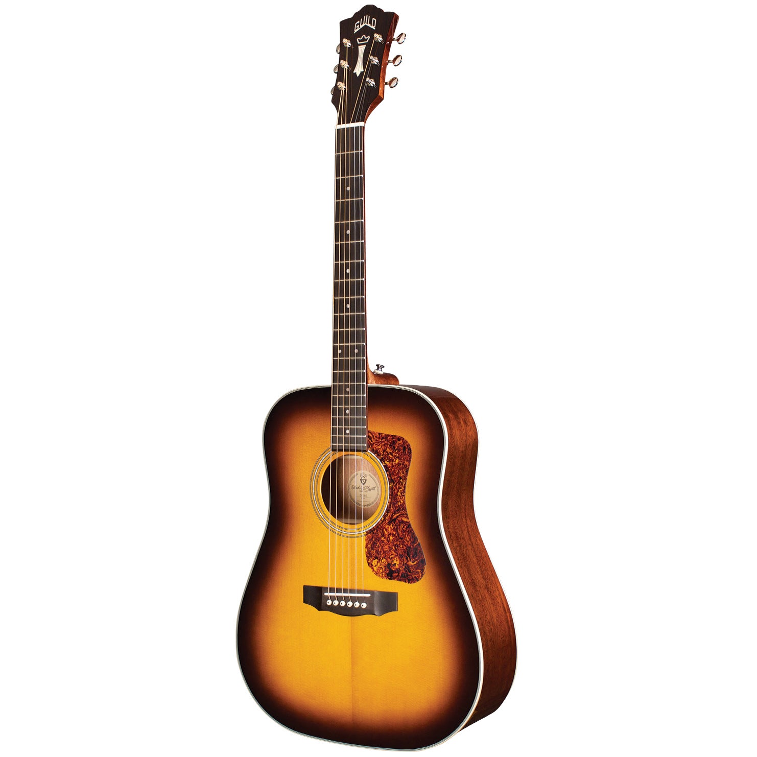 Guild D-140 All Solid Dreadnought Acoustic (Solid Spruce & Mahogany, Sunburst, Deluxe Gig Bag)